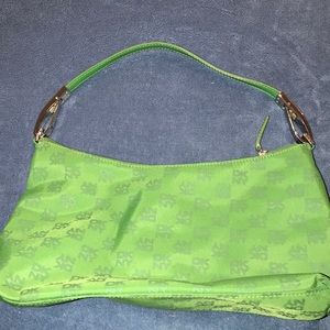 DKNY green zippered purse
